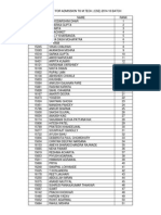 Merit List Mtech (Cse) 2014-16