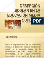 Deserción Escolar en La Educación Media Superior