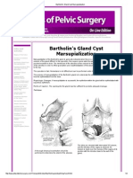 Bartholin's Gland Cyst Marsupialization