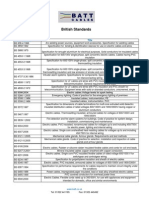 List of British Standards