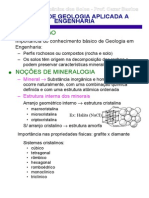 Noções de Geologia Aplicada A Engenharia