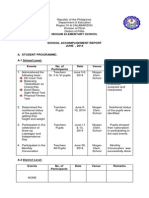 Accomplishment Report For The Month of June, 2014