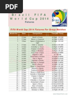 FIFA 2014 World Cup Fixture