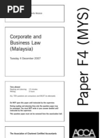 Corporate and Business Law (Malaysia) : Tuesday 4 December 2007