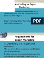 Export Selling vs. Export Marketing