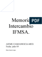 Memoria Intercambio IFMSA Elisa García Lopez