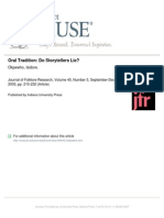 Oral Tradition: Do Storytellers Lie?: Okpewho, Isidore