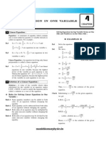 Linear Equation in One Variable