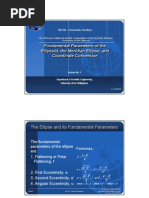 Fundamental Parameters of The Ellipsoid, The Meridian Ellipse, and Coordinate Conversion