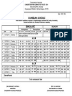 Counseling Schedule: Consortium For Conduct of Pgcet-2014