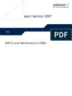 GCE O Level Mathematics A 20070809