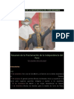 Proclamación de La Independencia Del Perú