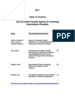 List of Leahy Faculty Award For Learning Innovations Finalists