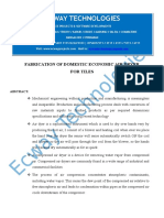 Fabrication of Domestic Economic Air Dryer For Tiles