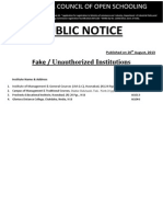 Notice - FAKE LIST OF INSTITUTE OF AICOS