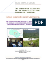 Informe Del Estudio de Seleccion de Sitio - Caspizapa