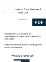 Forensic Analysis of Windows 7 Jump Lists