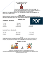 Add These Decimals.: Year 6 Homework Contract! Week 1, Term 3, 14