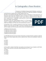 Exercícios de Cartografia e Fuso Horário