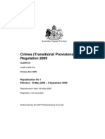 Crimes (Transitional Provisions) Regulation 2009: Australian Capital Territory