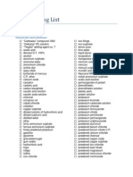 Lab Shopping List