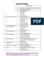 SAP MM Syllabus: This Document Is Prepared For MM Training. If Interested For MM Training in Pune