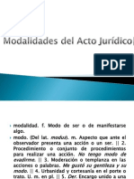 Modalidades Del Acto Jurídico y La Condición