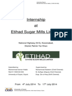 Internship Report, Etihad Sugar Mills Limted, RYK