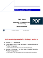 Parallel Computation Models: Vivek Sarkar