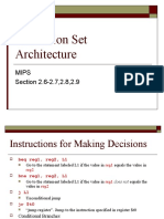 Instruction Set Architecture: Mips Section 2.6-2.7,2.8,2.9