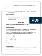 Variables de Movimiento Circular y Relacion Con Variable Rectilinea