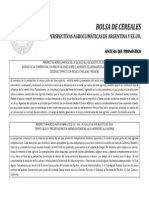 Bolsa DE Cereales: Perspectivas Agroclimáticas DE Argentina Y EE - UU