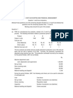 Paper - 4: Cost Accounting and Financial Management Question