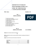 Karpagam Institute of Technology Mca Continuous Assessment Internal Test-I