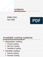 EMBA 5403 Costing Systems