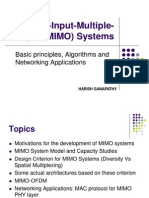 Multiple-Input-Multiple-Output (MIMO) Systems: Basic Principles, Algorithms and Networking Applications