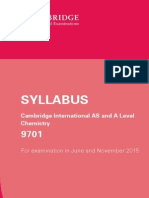 Cambridge International As and A Level Chemistry 2015 Syllabus