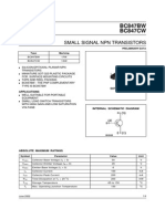 BC847BW BC847CW: Small Signal NPN Transistors