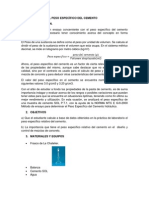 Determinacion Del Peso Específico Del Cemento