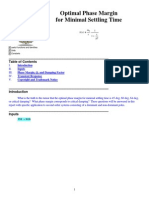 Optimal Phase Margin For Minimal Settling Time