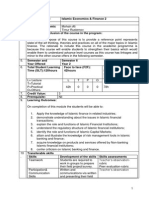 Islamic Economic Finance Course Outline