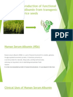 Large - Scale Production of Functional Human Serum Albumin From Transgenic Rice Seeds