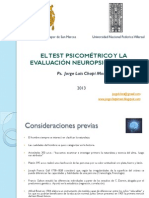 El Test Psicometrico y La Evaluacion Neuropsicologica