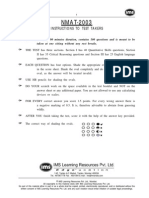 NMAT-2003: Instructions To Test Takers