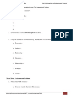 Introduction To Environmental Science Lecture Notes Outline