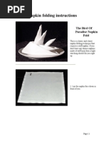 Napkin Folding Instructions: The Bird of Paradise Napkin Fold