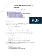 Resolução Comentada de Exercícios de Química Analítica