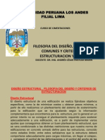 Filosofia Del Diseño, Fallas Mas Comunes y Criterios de Estructuracion y Diseño