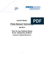 Finite Element Technology: Lecture Notes