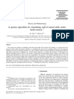 A Genetic Algorithm For Scheduling Sta - of Mixed Skills Under